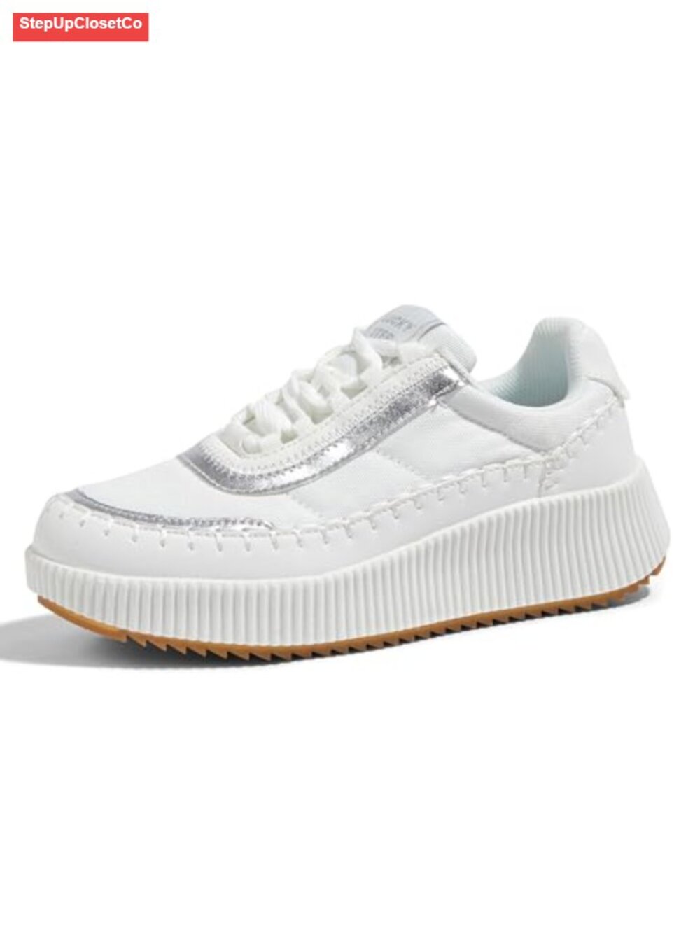 Chunky Platform Sneakers with Pearl Embellishments